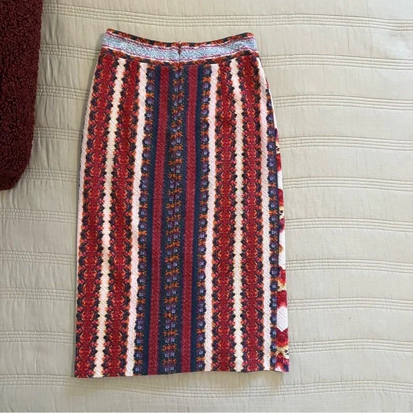 Maeve Multicolor Marala Striped Patterned Pencil Skirt Red Motif - Picture 3 of 8